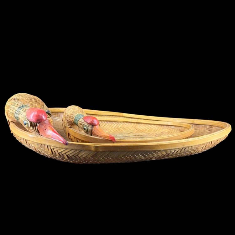 Set 2 Rattan Duck Nesting Baskets