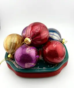 Drip Glaze Swirl Bulb Ornaments Set Of 6 - 3” x 2.75”