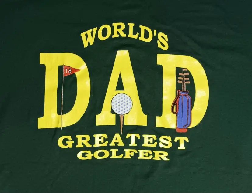 vintage DAD Worlds Greatest Golfer t-shirt 50/50 golf club balls packers green