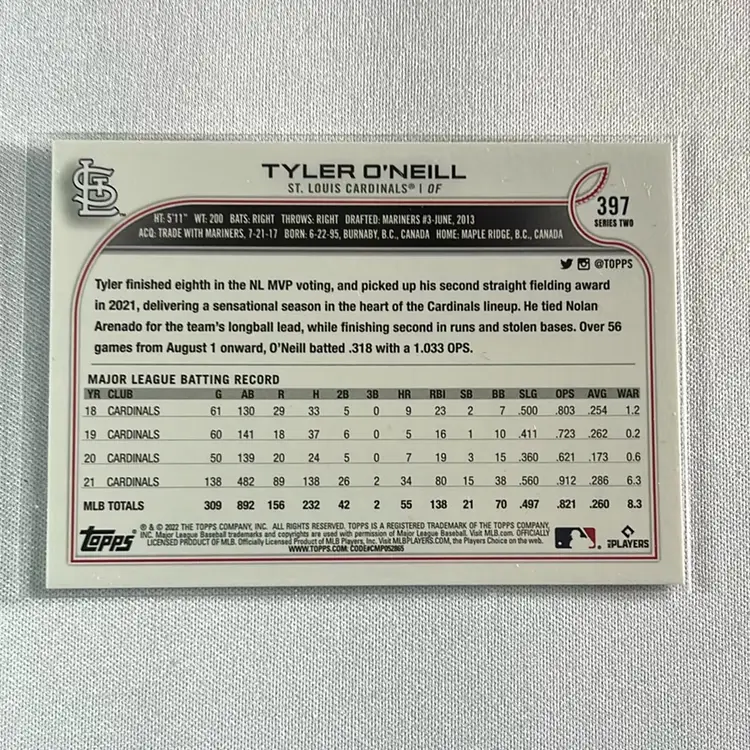 2022 Topps Series 2 Photo Variation Tyler O’Neal #397