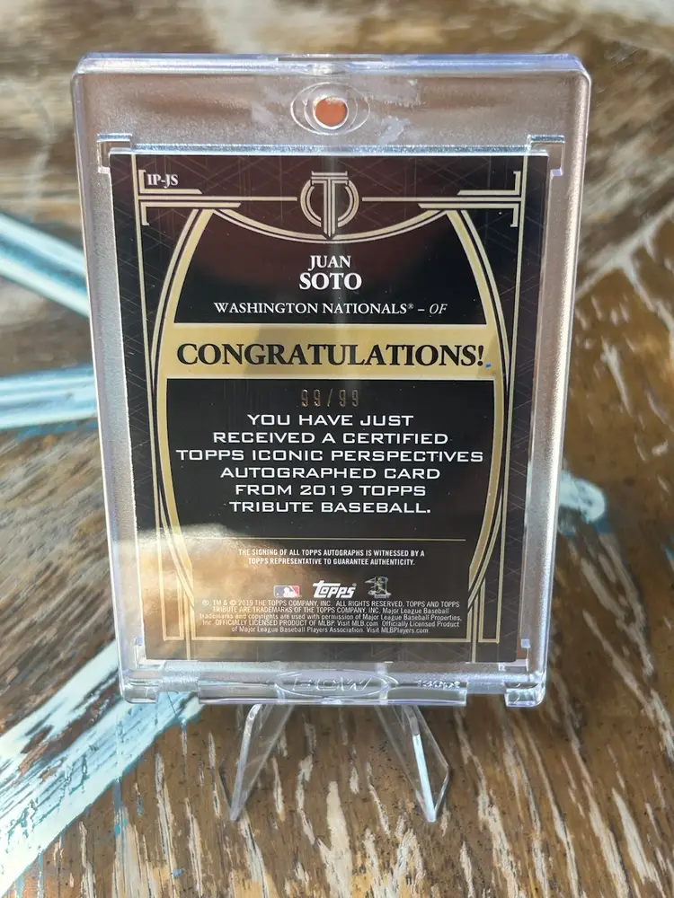 2019 Topps Tribute Iconic Perspectives Autographs #IP-JS Juan Soto 99/99 Bookend