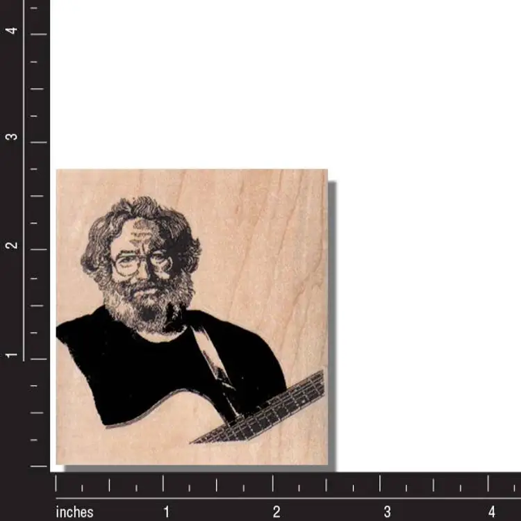 Man With Guitar Grateful Dead Rubber Stamp - Jerry Garcia