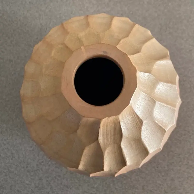 Orange Gradient Dimensional Wood Vase