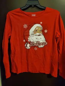 I Believe Santa Long Sleeve Shirt Size 2XL/2XG (18W-20W) ~ FREE SHIPPING