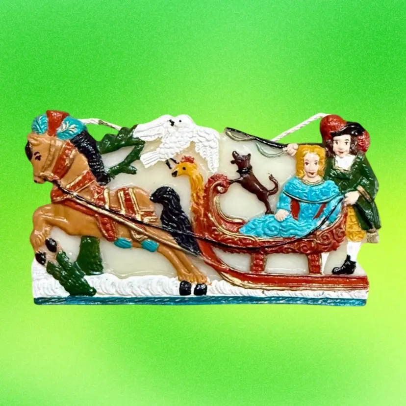 Vintage Wax Ornament Cast From Antique German Mold | Winter Elopement c1865