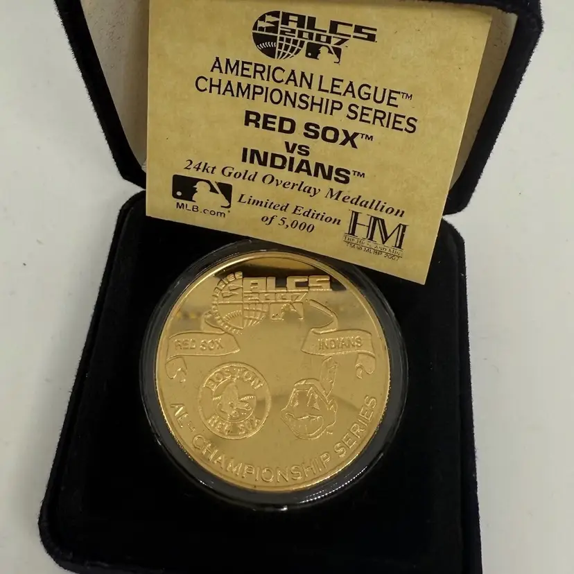 2007 American League Championship Series 24ct Gold medallion. Lmt Edition of 5000