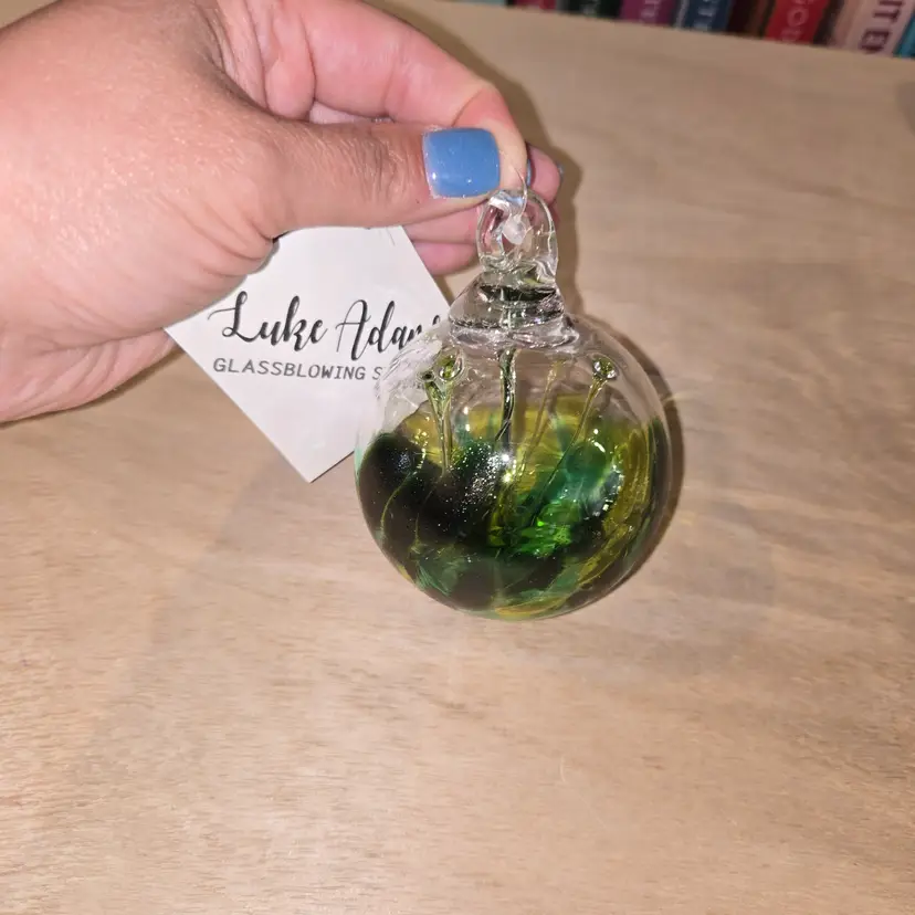 New Luke Adams Wish Ball 3" witch ball Wanderlust green yellow