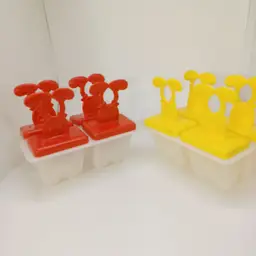 Vintage Mickey Mouse Frozen Mickey Pop Cycle Machine Red  Yellow Set of 2