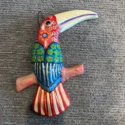 Colorful Toucan Bird Redware Wall Hanging