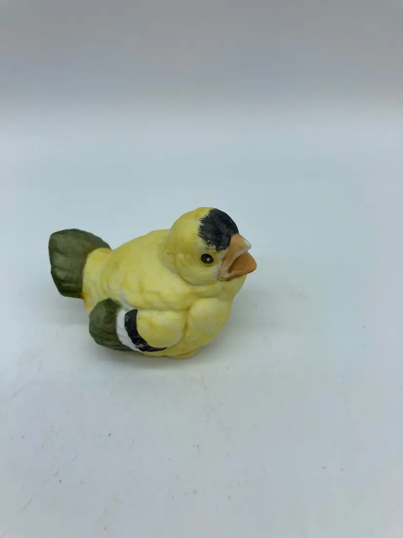 Small Porcelain Yellow Baby Goldfinch Bird