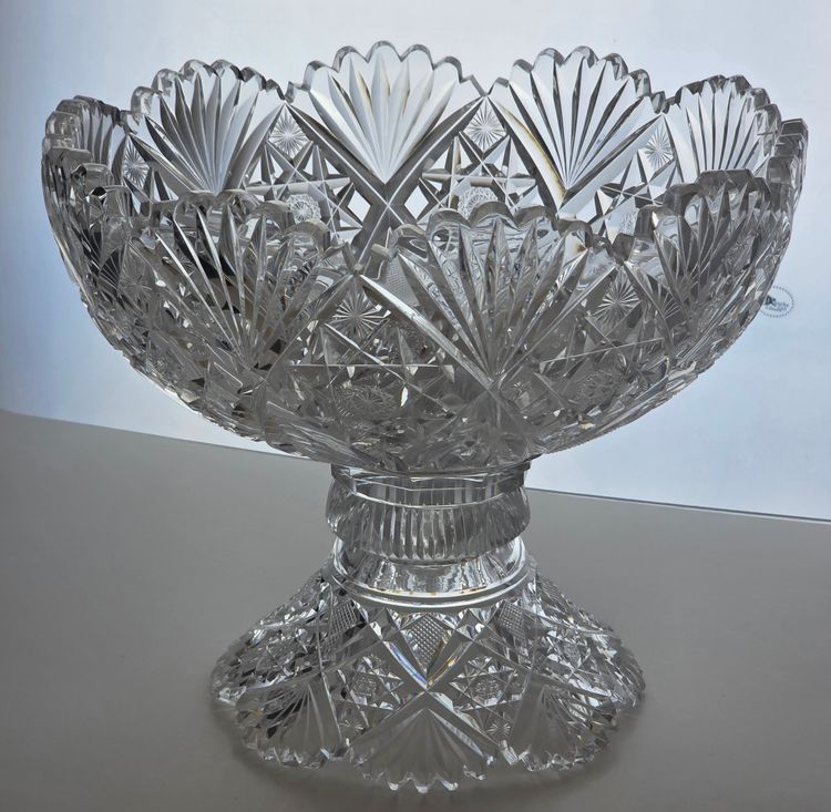 Signed Hawkes eggnog glass bowl