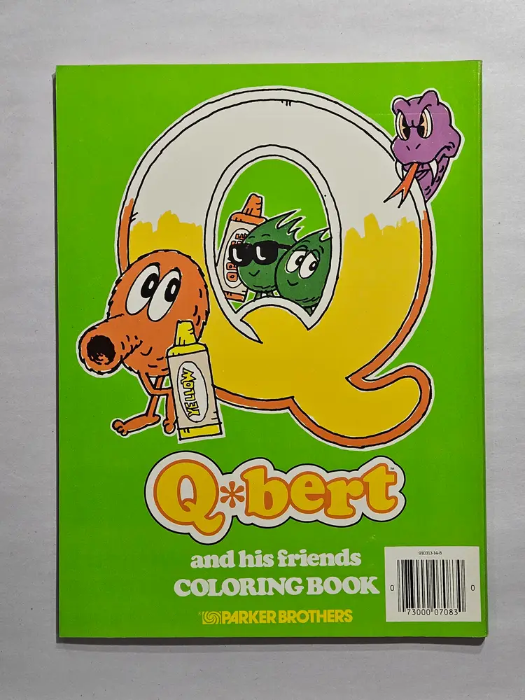 1983 Vintage Q-bert Coloring Book Parker Brothers NOS Video Game Collectible 80s