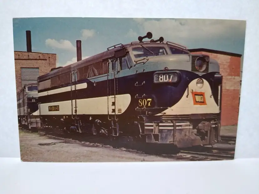Railroad Postcard Wabash 807 Locomotive Steam Train Audio Visual Decatur ILL
