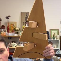 Wooden Christmas tree candle holder