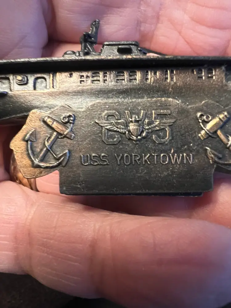 117 Miniature Die Cast USS Yorktown Battle Ship Pencil Sharpener In Box