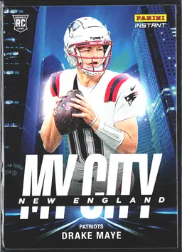 Drake Maye Short Print Rookie Card My City /587 Made! New England Patriots Panini Instant