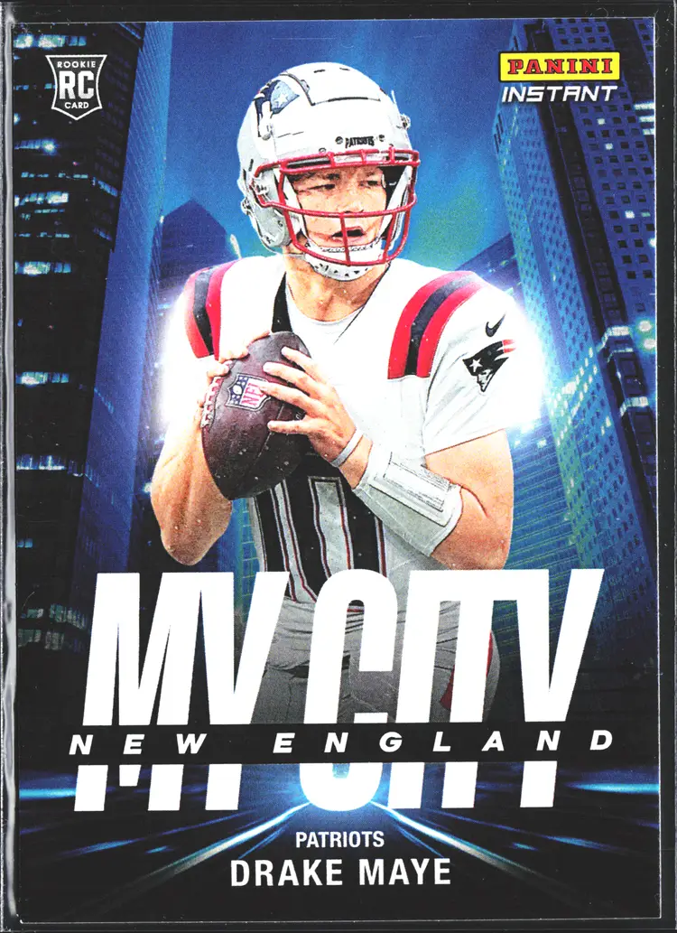 Drake Maye Short Print Rookie Card My City /587 Made! New England Patriots Panini Instant