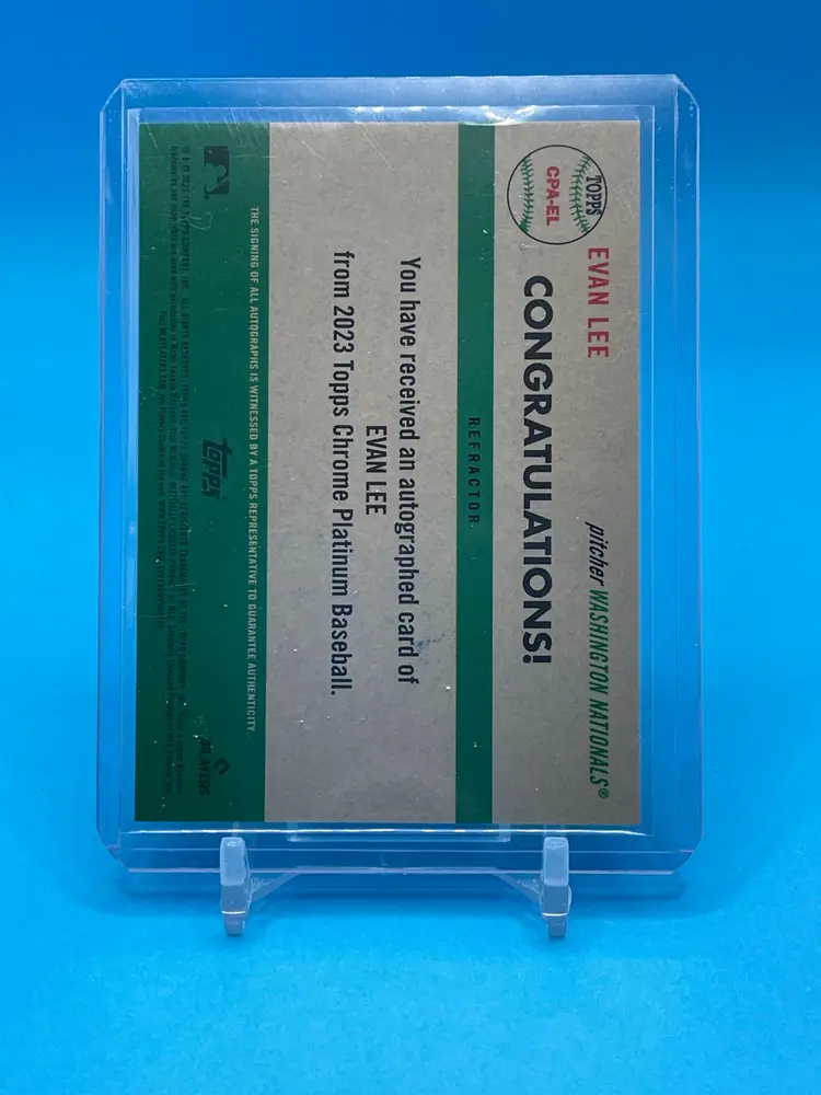 2023 Topps Chrome Platinum Anniversary Refractor AUTOGRAPH Evan Lee RC Rookie #/199 Washington Nationals