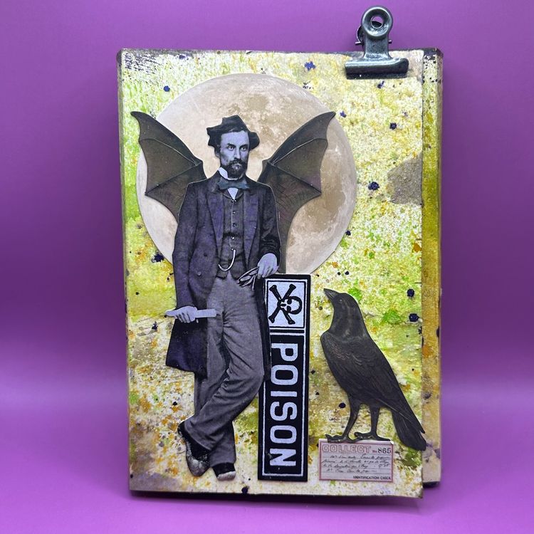 Handmade Interactive Art Grunge Junk Journal With Antique And Vintage Ephemera Components  Halloween Creepy