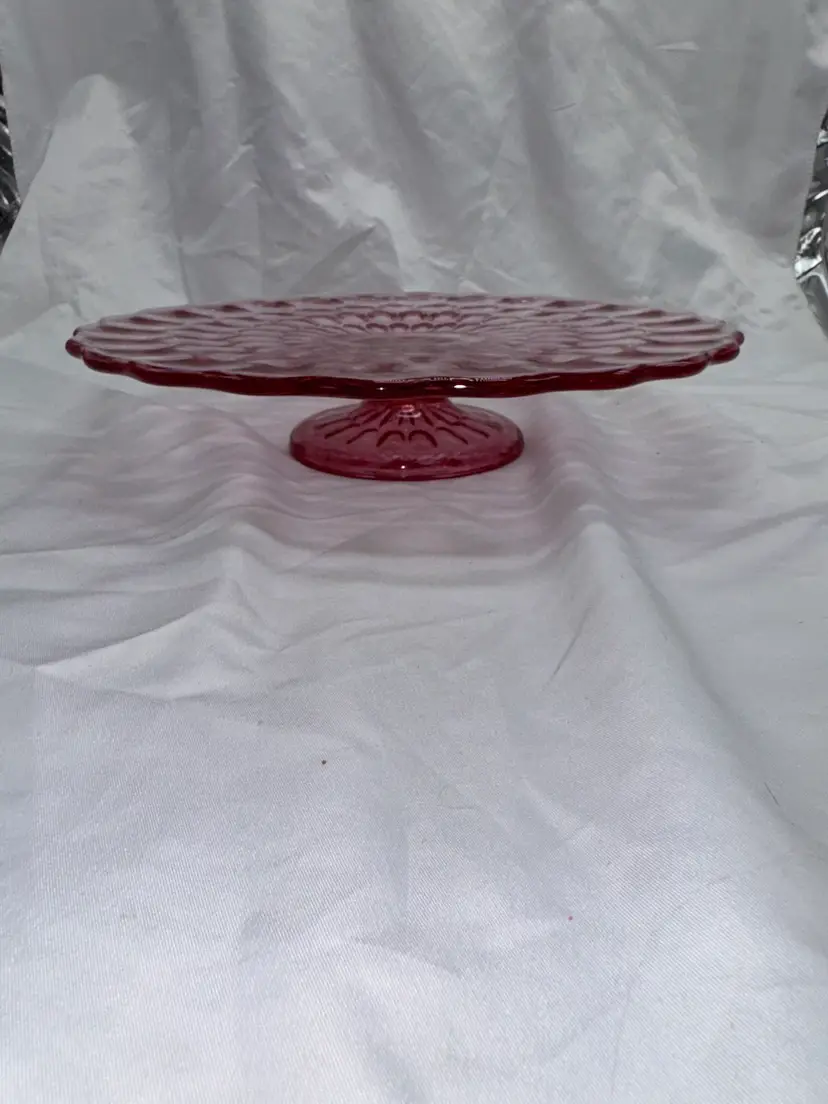 VTG Fenton Thumb-print Colonial Pink Cake/pie Plate