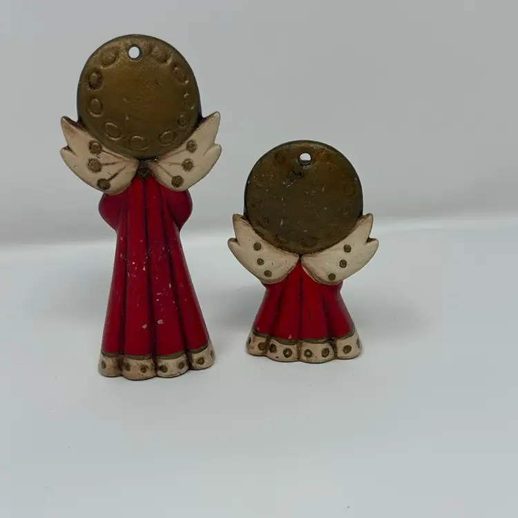 Set of 2 Vintage Red Holiday Angels
