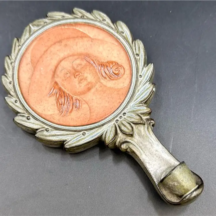 Vintage Art Deco Pottery Girl Cameo Candle Sconce Headband Wreath Rim