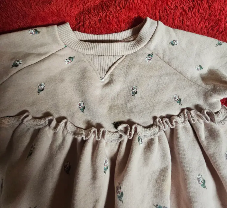 Easy-Peasy Pink Floral Dress, 3-6 Months, Long Sleeve