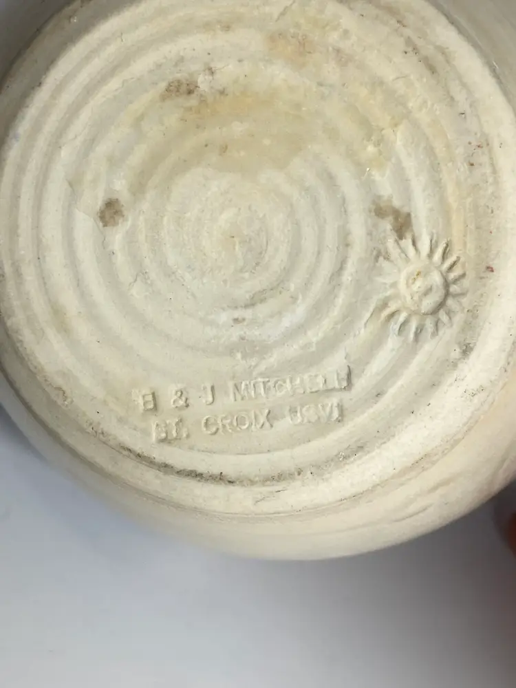 Blue & White Pottery Bud Vase w/ Incised Floral Designs, 5.5 Tall