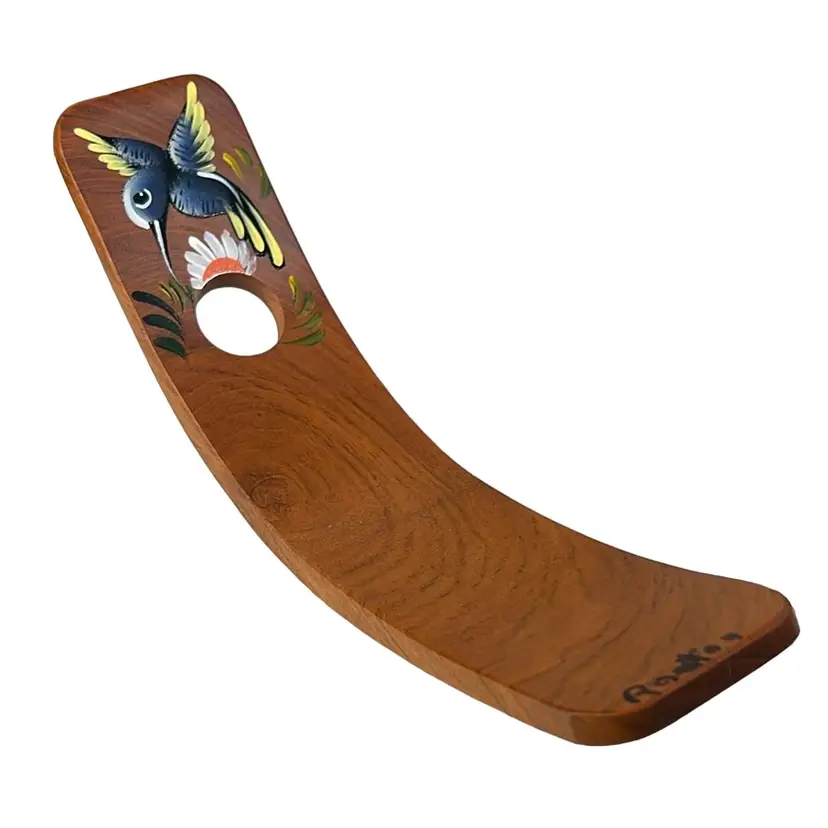 Hand Carved And Painted Wine Bottle Holder