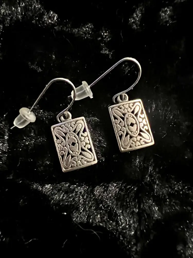 Retired “Premier Designs” Ornate Silver-Plated Earrings (Stamped)