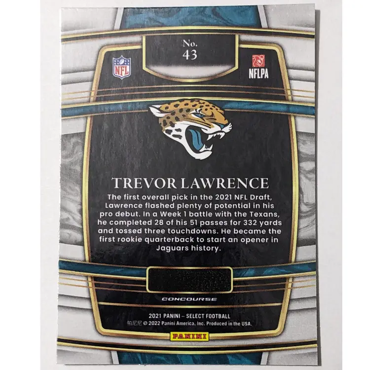 2021 Panini Select Trevor Lawrence RC (Concourse)