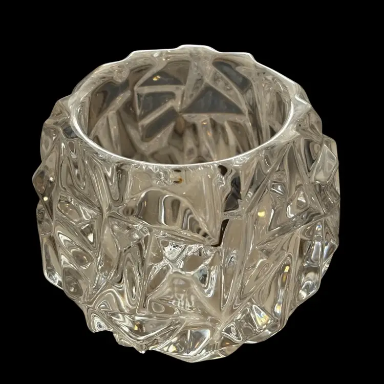 Tiffany& Co Rock Cut Crystal Votive Holder
