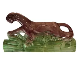 Vintage Panther On Log Lamp Base