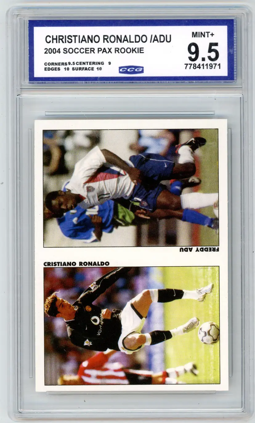 2004 Soccer Pax CRISTIANO RONALDO FREDDY ADU RC Rookie CCG 9.5 MINT+