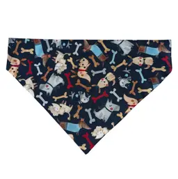Dog Bandana Size X-Large Blue Dog Bones Print Dog Handmade Size 11.5” Wide