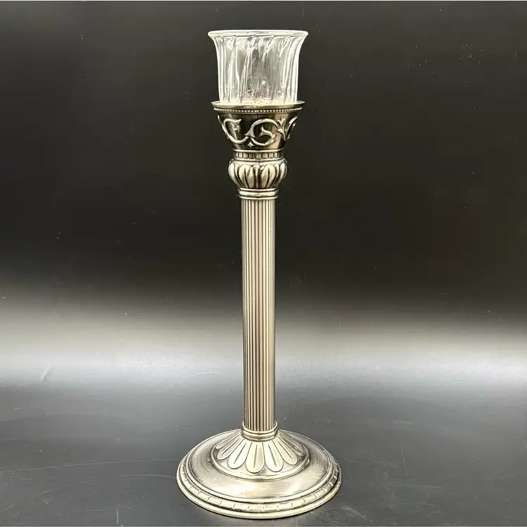 #01 Vintage Retired Party Light, Classic Creations, Satin Silver Taper Holder