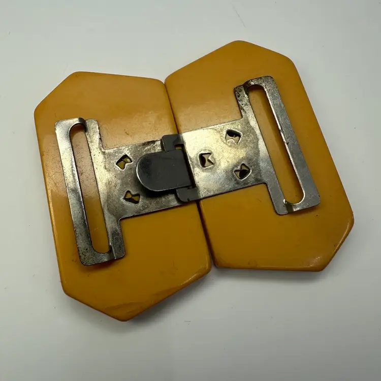 Butterscotch Bakelite Buckle with Original Hardware