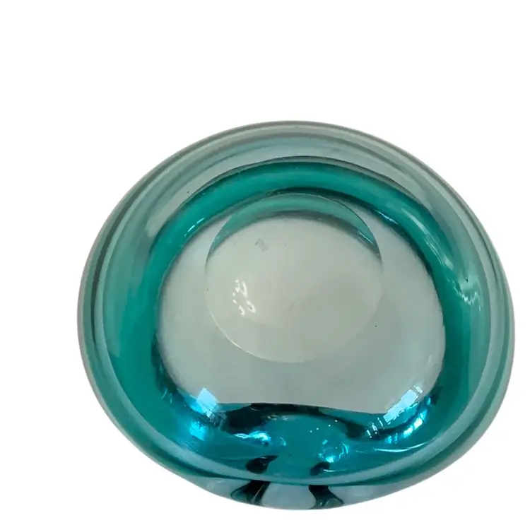 Vintage MCM Murano Sommerso Ash Tray 5” Diameter And 2 1/4” Deep