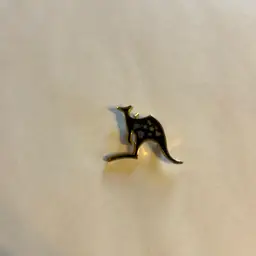 Gold Tone Kangaroo Brooch Enamel Sparkly Dichroic Inlay