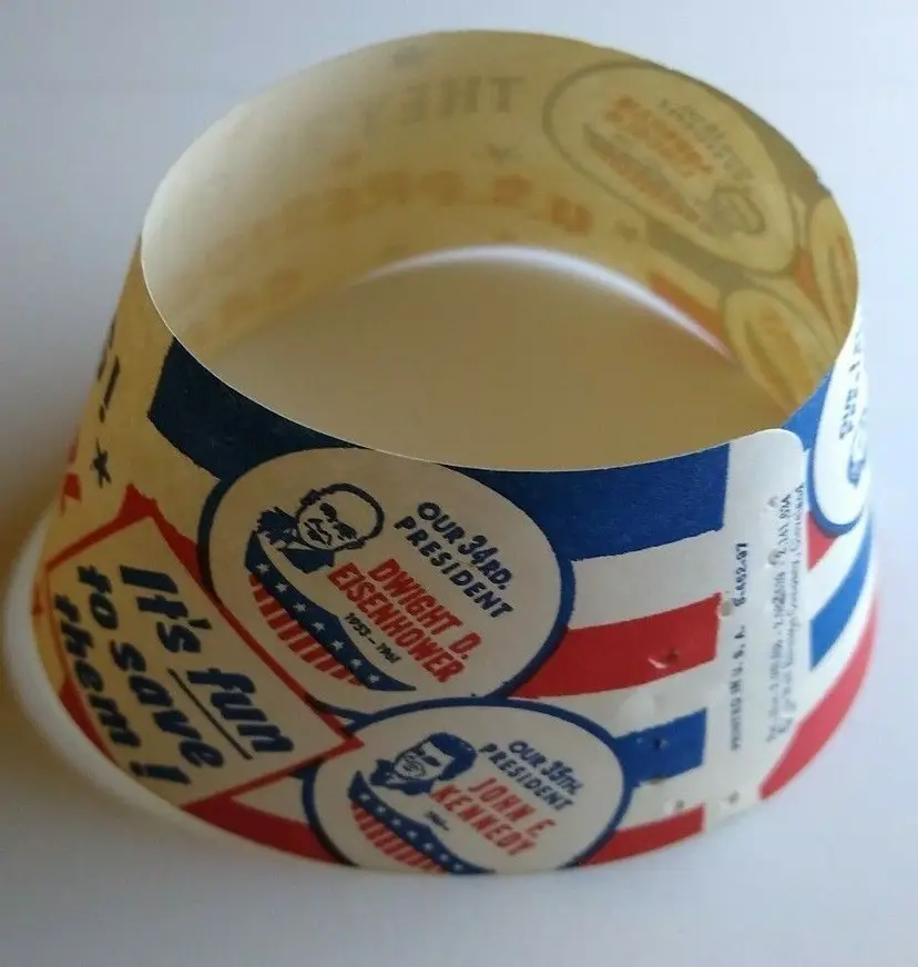 US Presidents Milk Bottle Collar Washington Kennedy Lincoln UNUSED Vintage 1960s