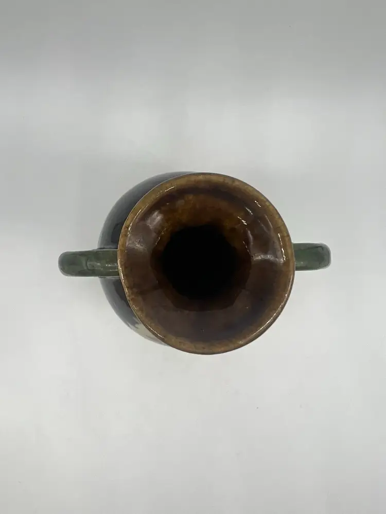 Vintage Czechoslovakia Double Handled Floral Vase