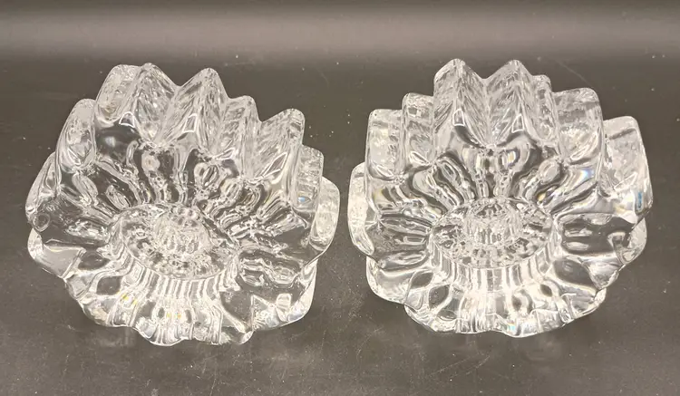 Vintage Hadeland Glass Norway Candle Holders Taper Votive Pillar Scandinavian