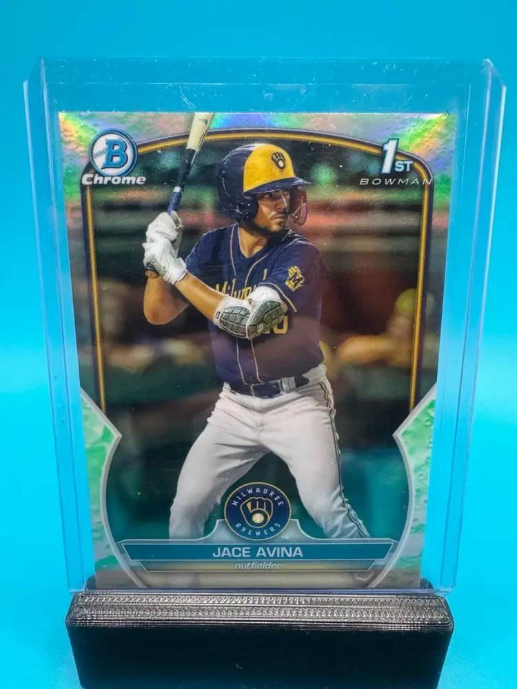 Jace Avina 1st Bowman Chrome Lunar Glow Refractor Milwaukee Brewers