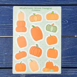 Pumpkins 5x7" Vinyl Sticker Sheet - Made by Me
