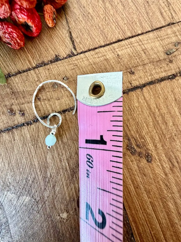 Blue AgateBead Drop Earring