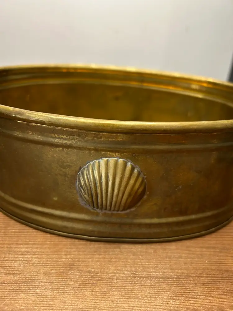 Brass Planter With Clam