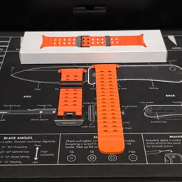 Samsung Galaxy Watch Ultra - Marine Band, Orange with Silver Hardware