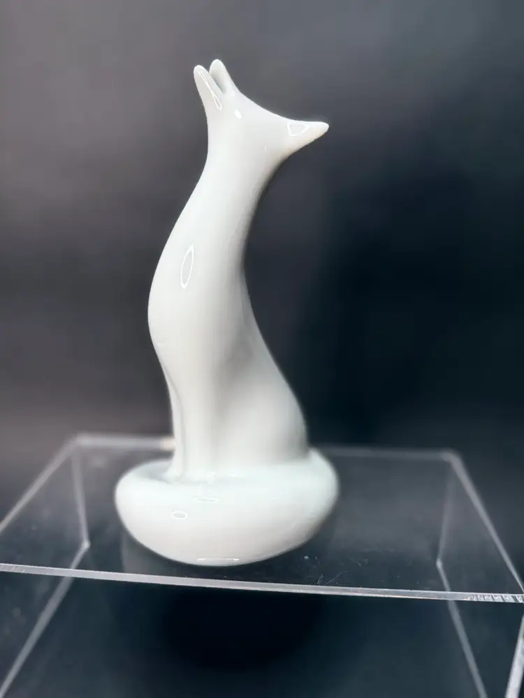 Stunning "ROYAL DUX" Czech Bohemia Howling Coyote Dog 1960s Jaroslav Jezek