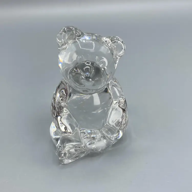 VTG Princess House 24% Lead Crystal Figure Sitting Bear Teddy Paperweight