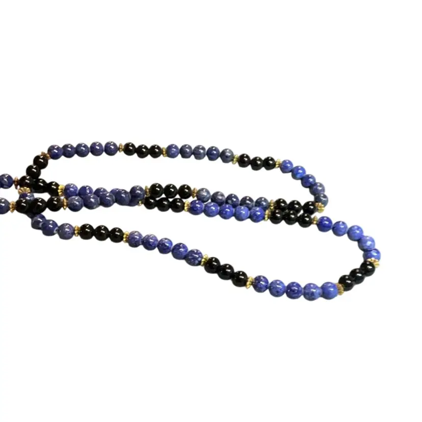 Blue And Black Stone Necklace